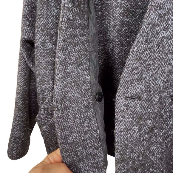 SEE BY CHLOE Herringbone Collarless Jacket US Size 4 Wool Alpaca Blend Gray EUC - Picture 6 of 16